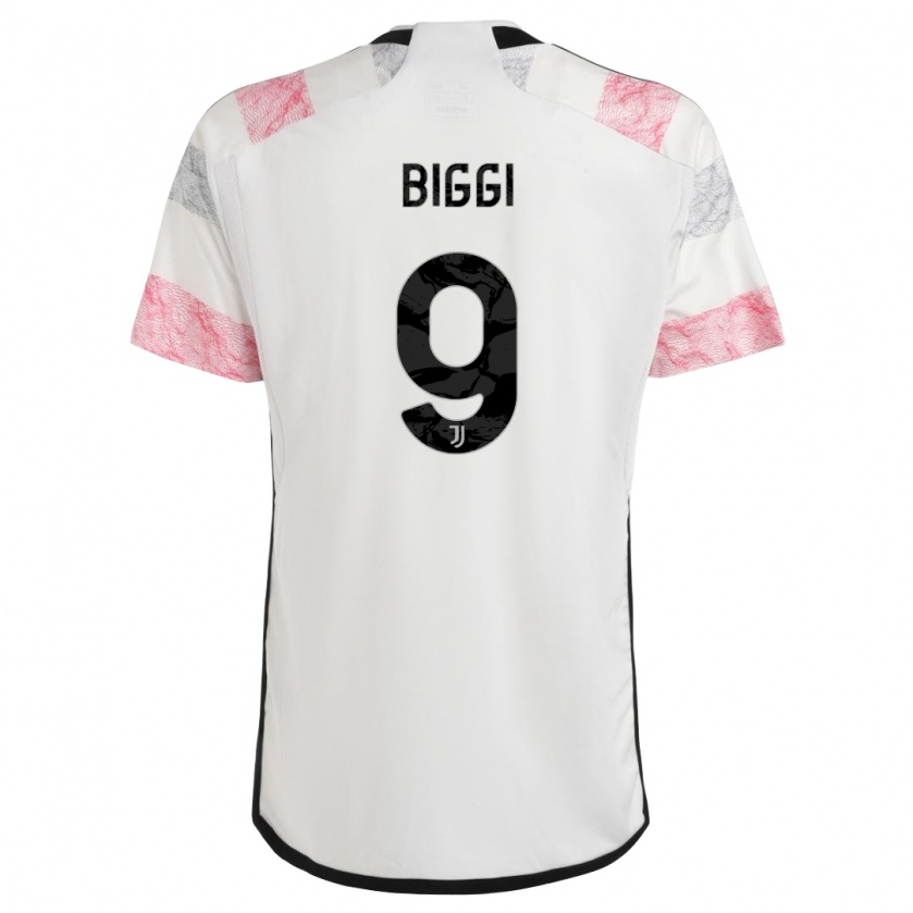Kandiny Niño Camiseta Silvano Biggi #9 Blanco Rosa 2ª Equipación 2023/24 La Camisa Chile