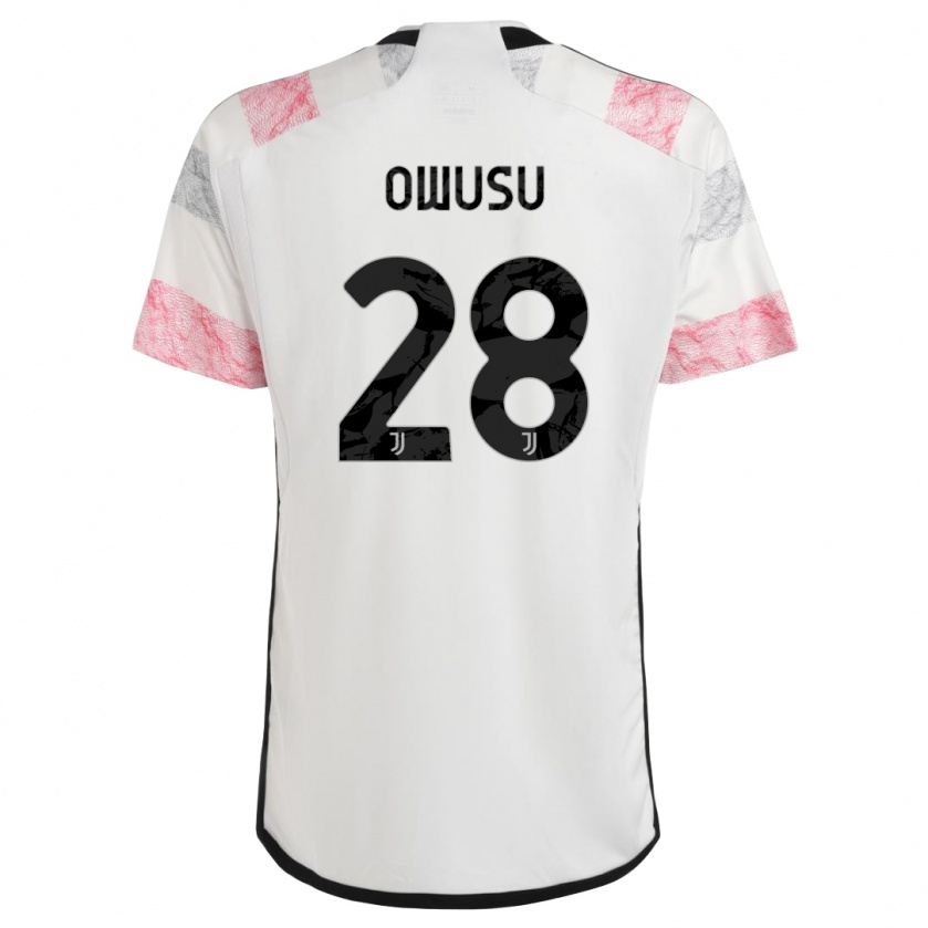 Kandiny Niño Camiseta Augusto Owusu #28 Blanco Rosa 2ª Equipación 2023/24 La Camisa Chile