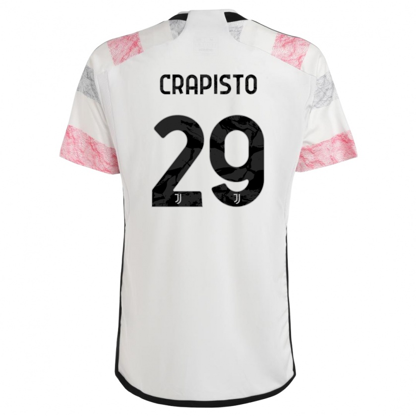 Kandiny Niño Camiseta Francesco Crapisto #29 Blanco Rosa 2ª Equipación 2023/24 La Camisa Chile