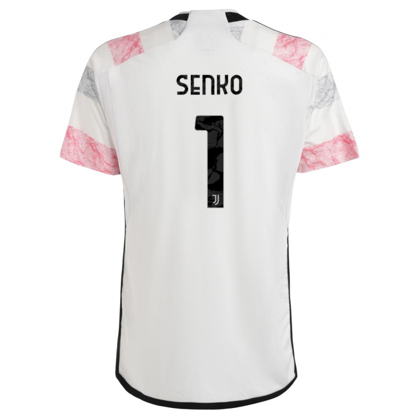 Kandiny Niño Camiseta Zsombor Senko #1 Blanco Rosa 2ª Equipación 2023/24 La Camisa Chile