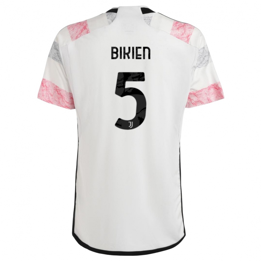 Kandiny Niño Camiseta Felix Nzouango Bikien #5 Blanco Rosa 2ª Equipación 2023/24 La Camisa Chile