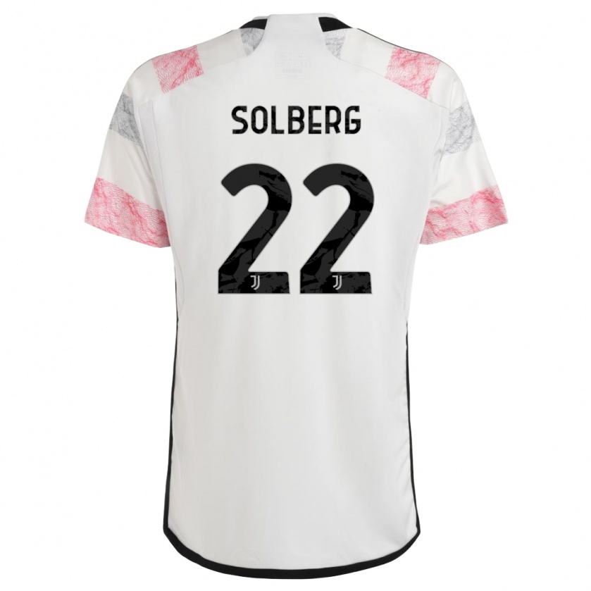 Kandiny Niño Camiseta Elias Solberg #22 Blanco Rosa 2ª Equipación 2023/24 La Camisa Chile