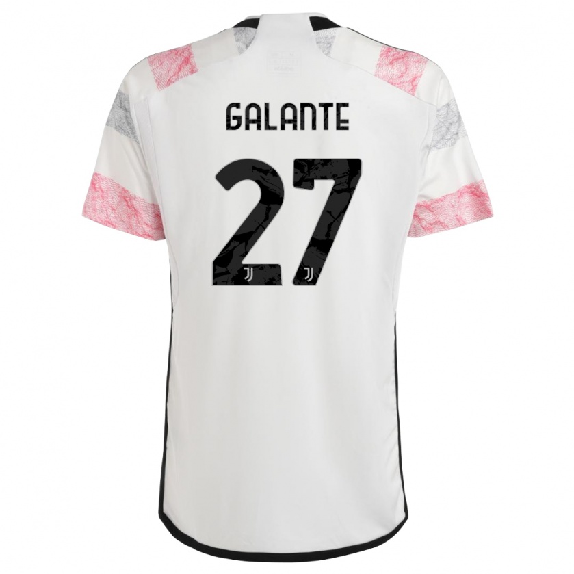Kandiny Niño Camiseta Tommaso Galante #27 Blanco Rosa 2ª Equipación 2023/24 La Camisa Chile