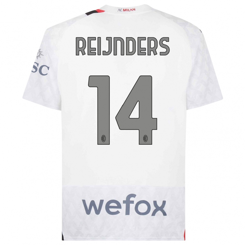 Kandiny Niño Camiseta Tijjani Reijnders #14 Blanco 2ª Equipación 2023/24 La Camisa Chile
