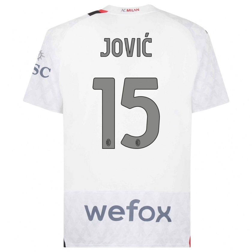Kandiny Niño Camiseta Luka Jovic #15 Blanco 2ª Equipación 2023/24 La Camisa Chile