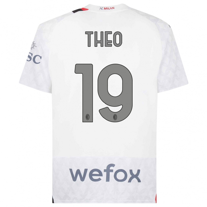 Kandiny Niño Camiseta Theo Hernández #19 Blanco 2ª Equipación 2023/24 La Camisa Chile