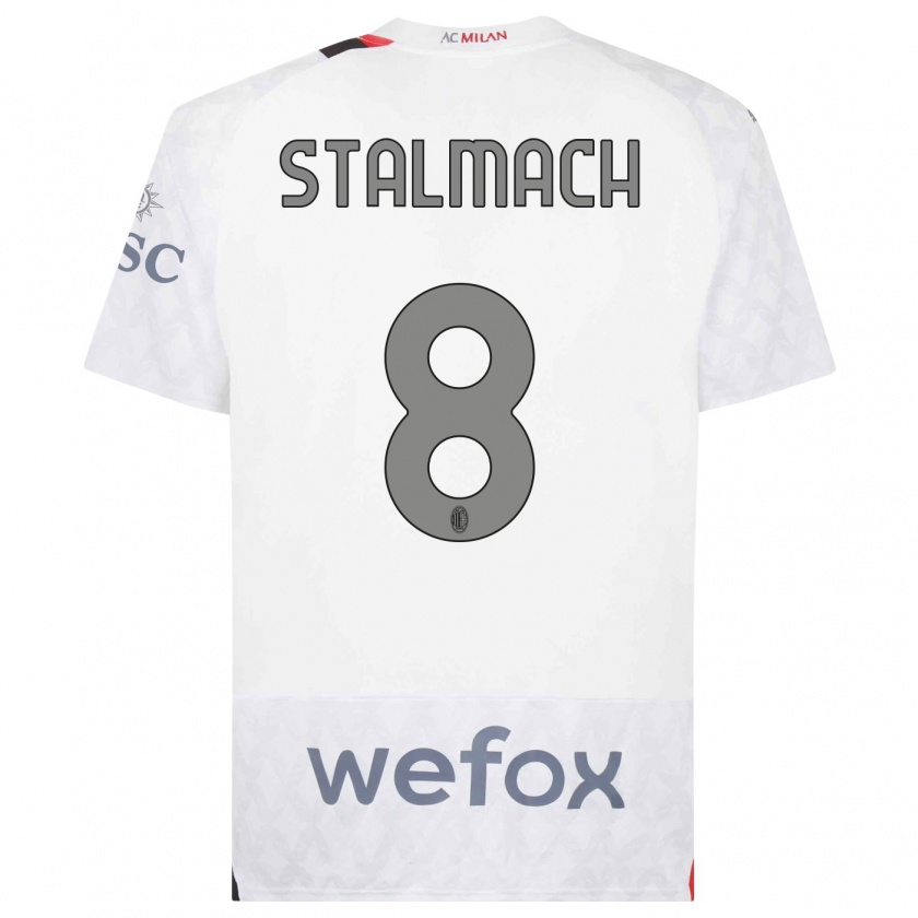 Kandiny Niño Camiseta Dariusz Stalmach #8 Blanco 2ª Equipación 2023/24 La Camisa Chile