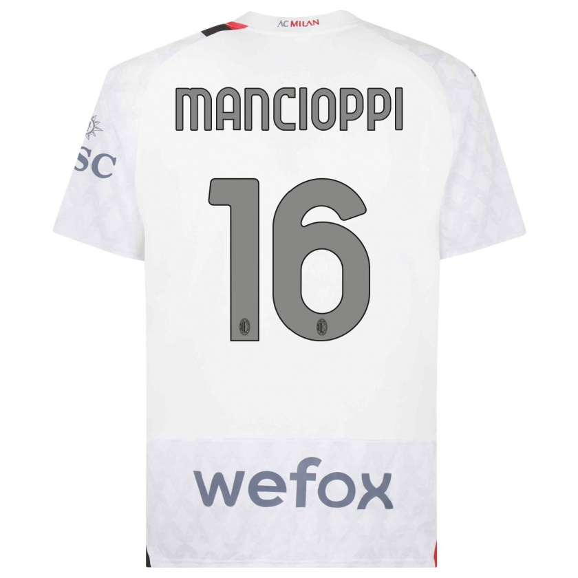 Kandiny Niño Camiseta Tommaso Mancioppi #16 Blanco 2ª Equipación 2023/24 La Camisa Chile