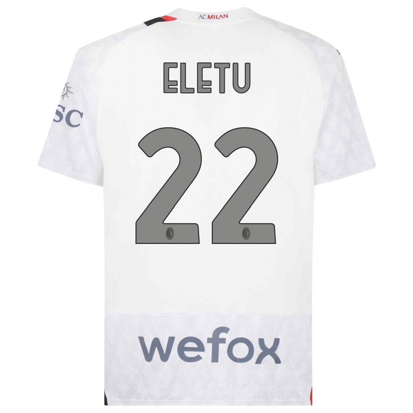 Kandiny Niño Camiseta Victor Eletu #22 Blanco 2ª Equipación 2023/24 La Camisa Chile