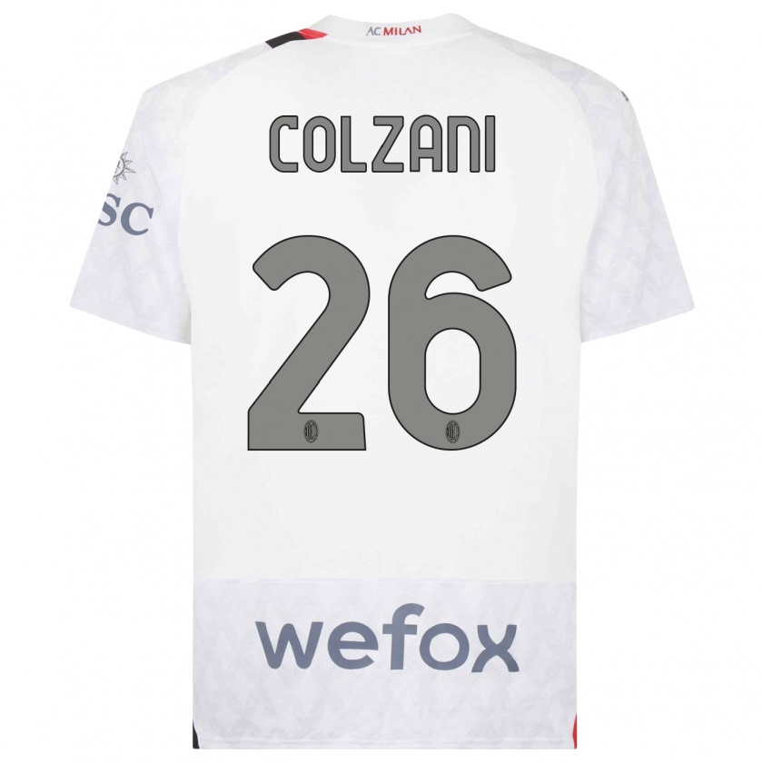Kandiny Niño Camiseta Edoardo Colzani #26 Blanco 2ª Equipación 2023/24 La Camisa Chile