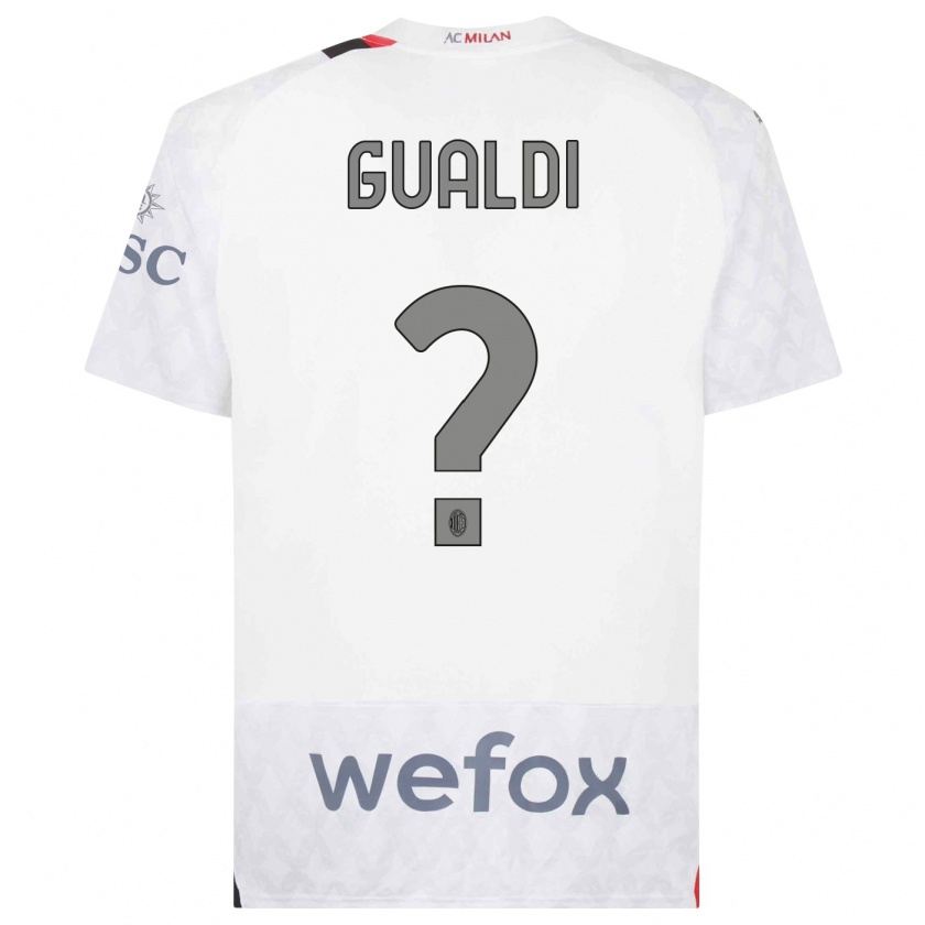 Kandiny Niño Camiseta Andrea Gualdi #0 Blanco 2ª Equipación 2023/24 La Camisa Chile