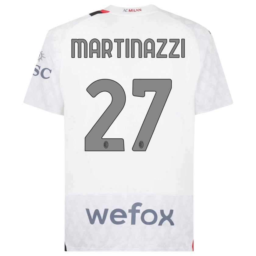 Kandiny Niño Camiseta Luca Martinazzi #27 Blanco 2ª Equipación 2023/24 La Camisa Chile