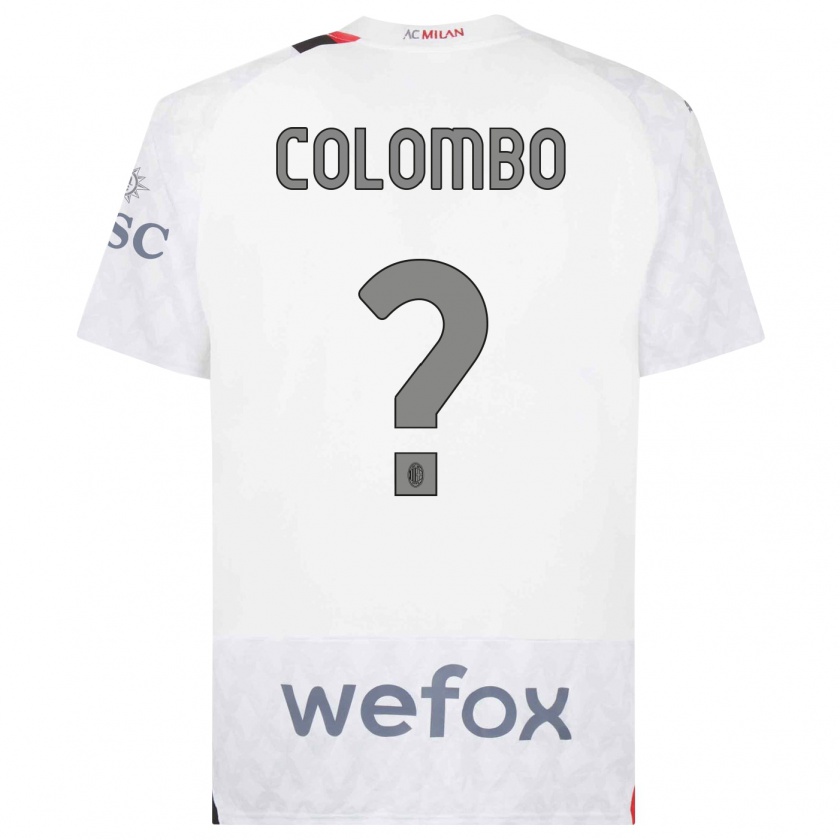 Kandiny Niño Camiseta Federico Colombo #0 Blanco 2ª Equipación 2023/24 La Camisa Chile