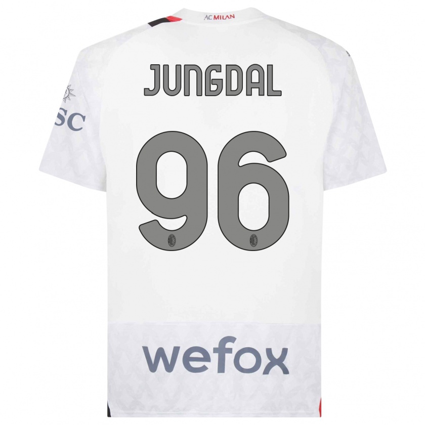 Kandiny Niño Camiseta Andreas Jungdal #96 Blanco 2ª Equipación 2023/24 La Camisa Chile