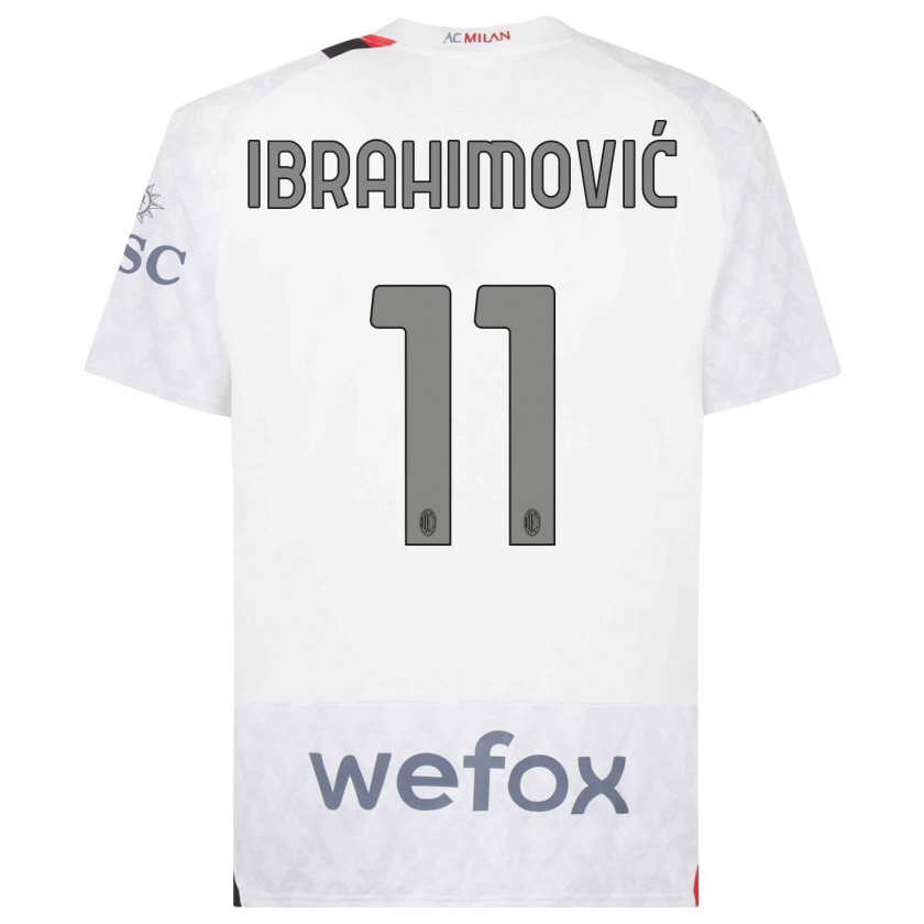 Kandiny Niño Camiseta Zlatan Ibrahimovic #11 Blanco 2ª Equipación 2023/24 La Camisa Chile