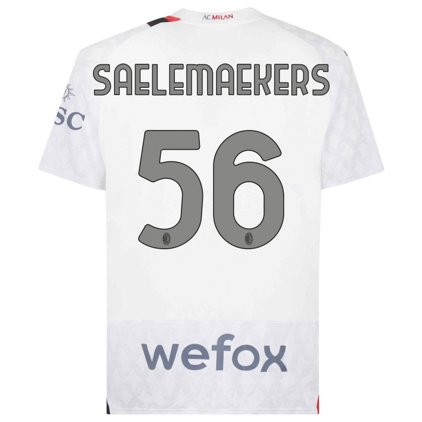 Kandiny Niño Camiseta Alexis Saelemaekers #56 Blanco 2ª Equipación 2023/24 La Camisa Chile