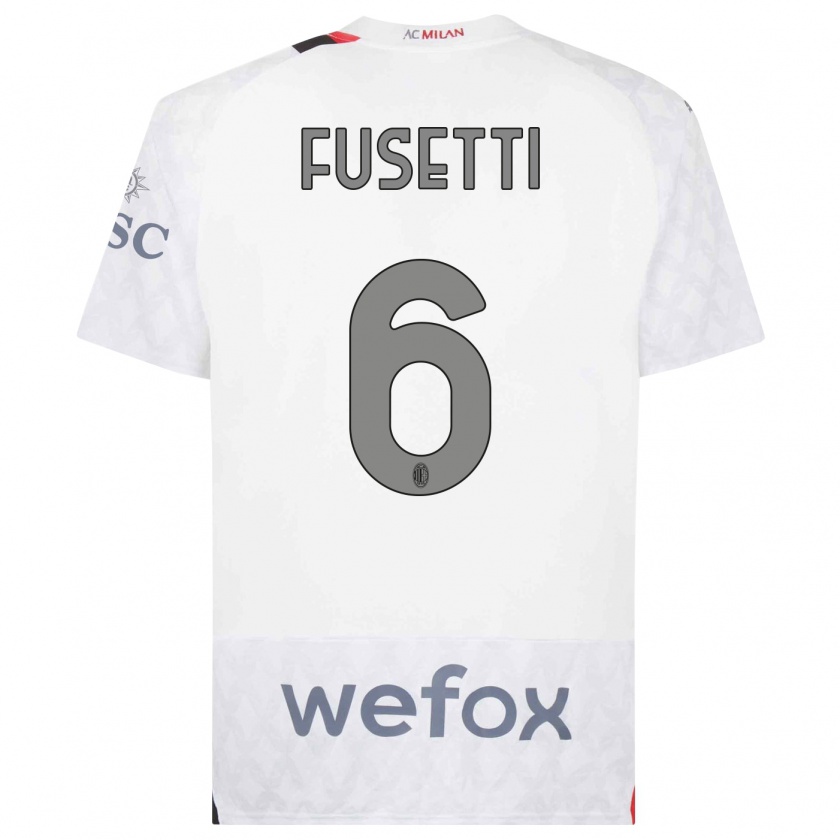 Kandiny Niño Camiseta Laura Fusetti #6 Blanco 2ª Equipación 2023/24 La Camisa Chile