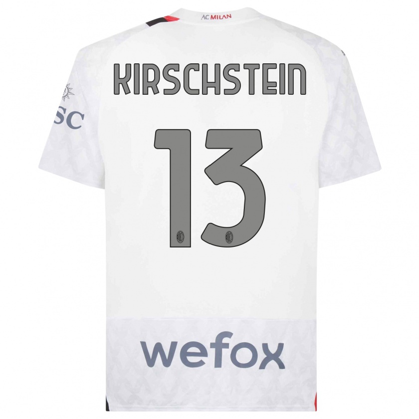 Kandiny Niño Camiseta Merle Kirschstein #13 Blanco 2ª Equipación 2023/24 La Camisa Chile