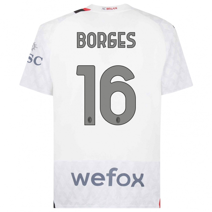 Kandiny Niño Camiseta Lenny Borges #16 Blanco 2ª Equipación 2023/24 La Camisa Chile