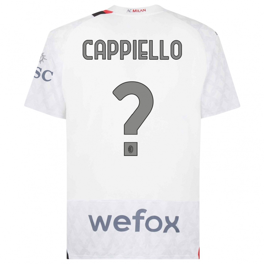 Kandiny Niño Camiseta Flavio Cappiello #0 Blanco 2ª Equipación 2023/24 La Camisa Chile
