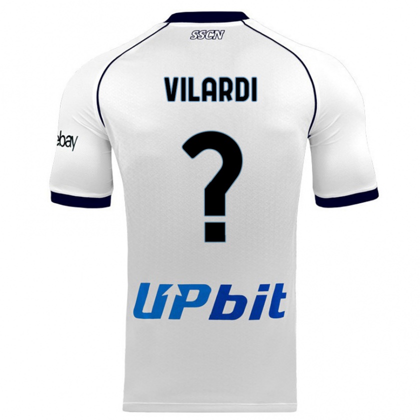 Kandiny Niño Camiseta Mario Vilardi #0 Blanco 2ª Equipación 2023/24 La Camisa Chile