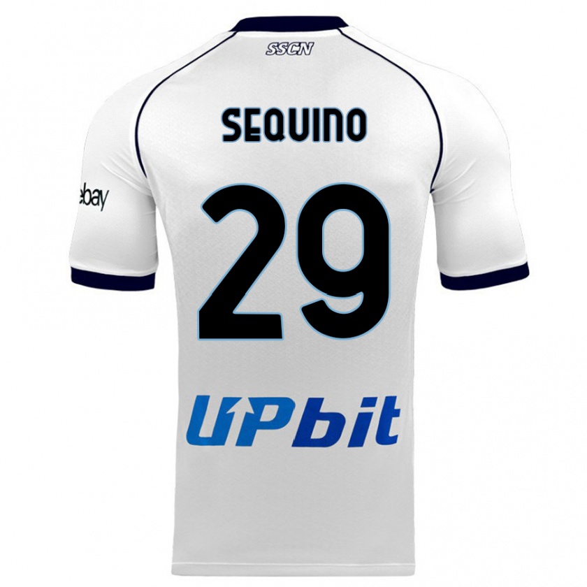 Kandiny Niño Camiseta Giovanni Sequino #29 Blanco 2ª Equipación 2023/24 La Camisa Chile