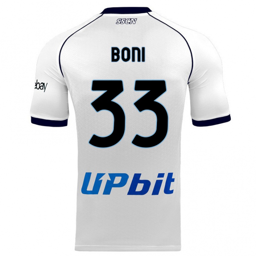 Kandiny Niño Camiseta Landry Boni #33 Blanco 2ª Equipación 2023/24 La Camisa Chile