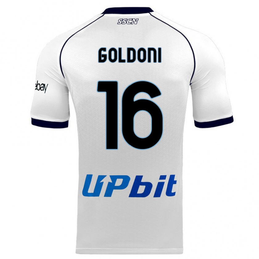 Kandiny Niño Camiseta Eleonora Goldoni #16 Blanco 2ª Equipación 2023/24 La Camisa Chile