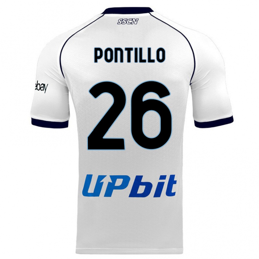 Kandiny Niño Camiseta Pasquale Pontillo #26 Blanco 2ª Equipación 2023/24 La Camisa Chile