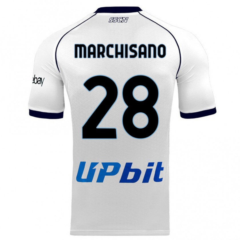 Kandiny Niño Camiseta Matteo Marchisano #28 Blanco 2ª Equipación 2023/24 La Camisa Chile