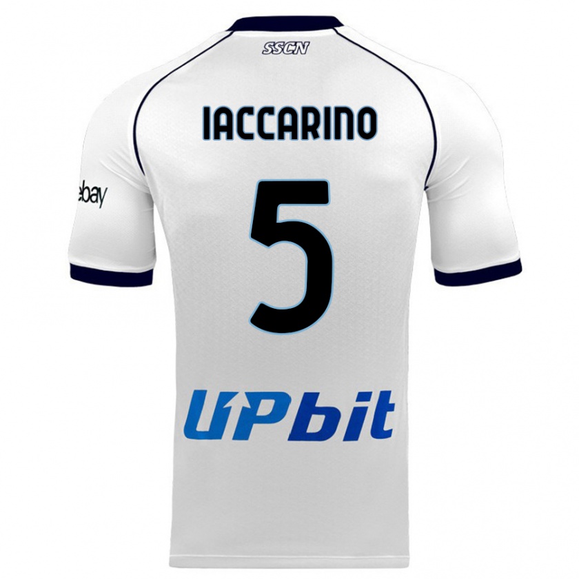 Kandiny Niño Camiseta Gennaro Iaccarino #5 Blanco 2ª Equipación 2023/24 La Camisa Chile