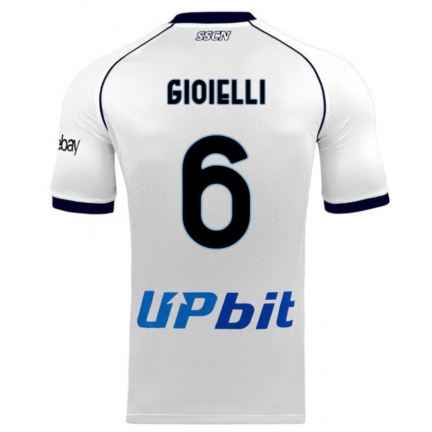 Kandiny Niño Camiseta Francesco Pio Gioielli #6 Blanco 2ª Equipación 2023/24 La Camisa Chile