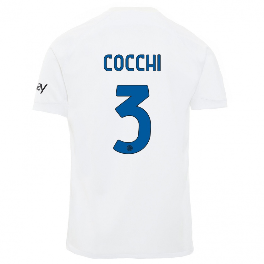 Kandiny Niño Camiseta Matteo Cocchi #3 Blanco 2ª Equipación 2023/24 La Camisa Chile
