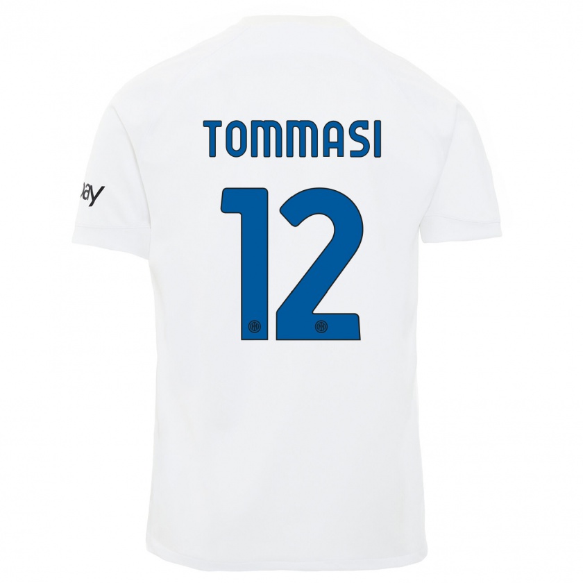Kandiny Niño Camiseta Francesco Tommasi #12 Blanco 2ª Equipación 2023/24 La Camisa Chile