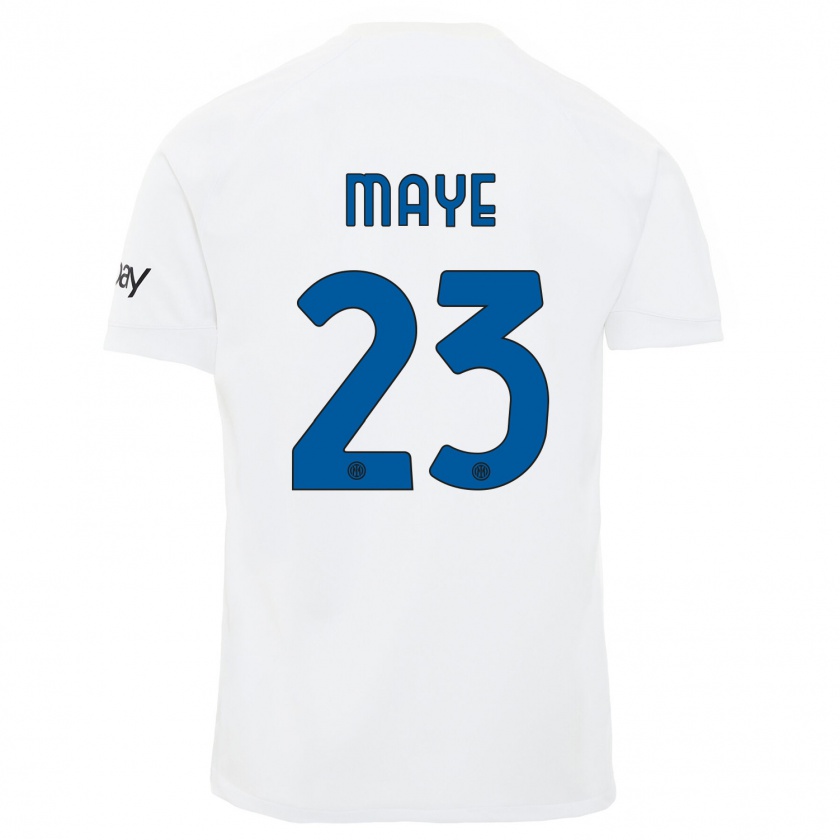 Kandiny Niño Camiseta Yvan Maye #23 Blanco 2ª Equipación 2023/24 La Camisa Chile