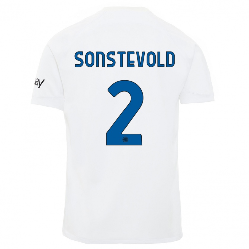 Kandiny Niño Camiseta Anja Sonstevold #2 Blanco 2ª Equipación 2023/24 La Camisa Chile