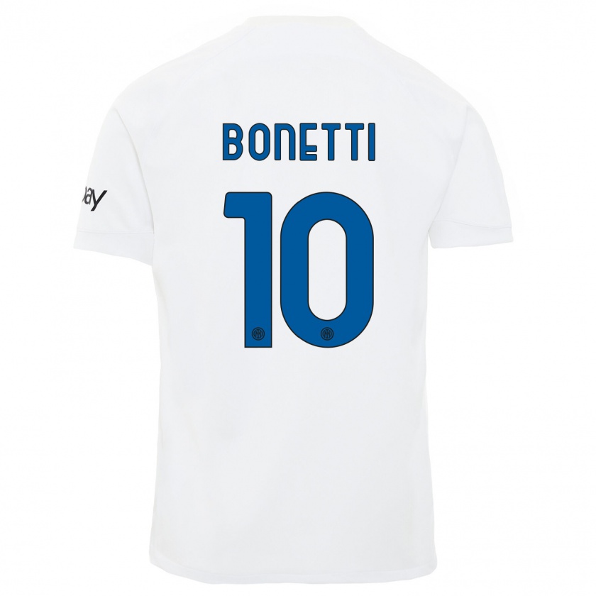 Kandiny Niño Camiseta Tatiana Bonetti #10 Blanco 2ª Equipación 2023/24 La Camisa Chile