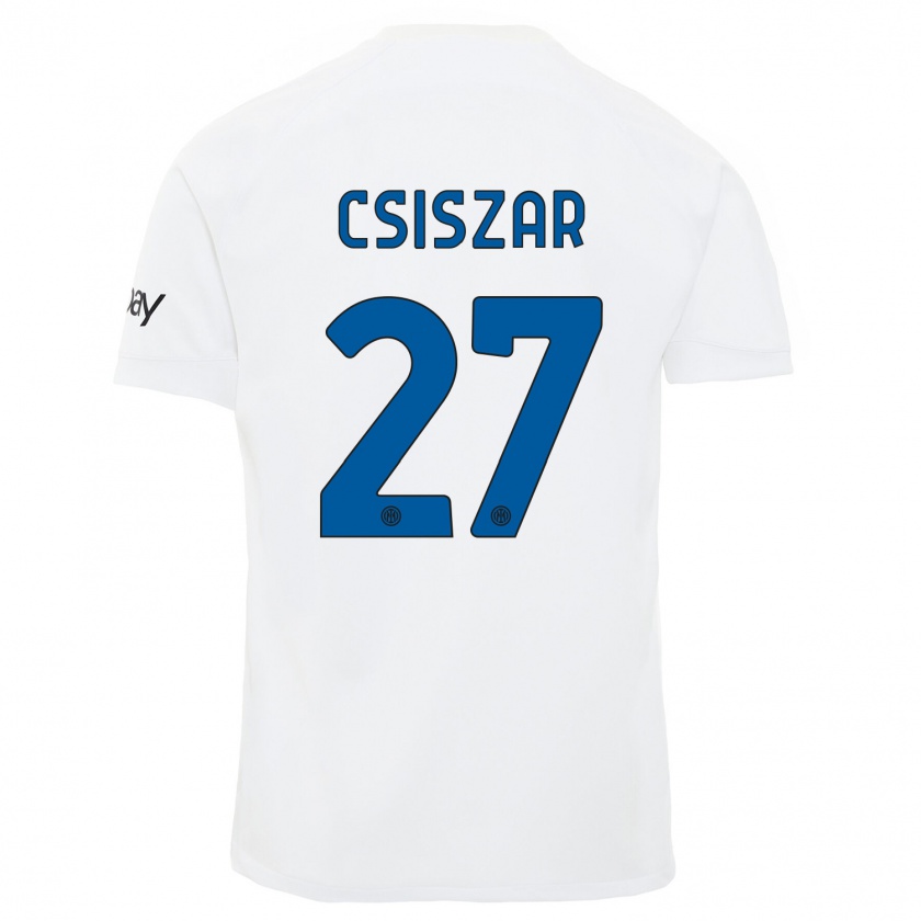 Kandiny Niño Camiseta Henrietta Csiszar #27 Blanco 2ª Equipación 2023/24 La Camisa Chile