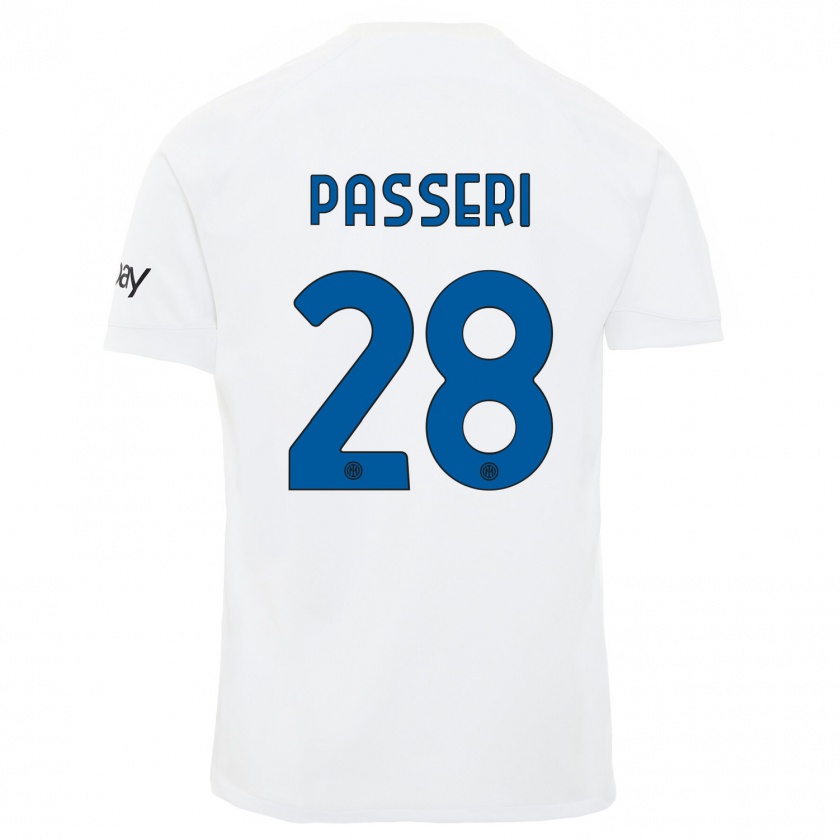 Kandiny Niño Camiseta Angela Passeri #28 Blanco 2ª Equipación 2023/24 La Camisa Chile