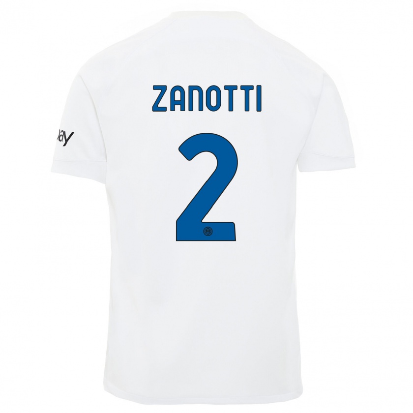 Kandiny Niño Camiseta Mattia Zanotti #2 Blanco 2ª Equipación 2023/24 La Camisa Chile