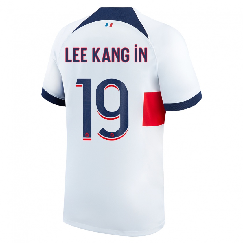 Kandiny Niño Camiseta Kang-In Lee #19 Blanco 2ª Equipación 2023/24 La Camisa Chile