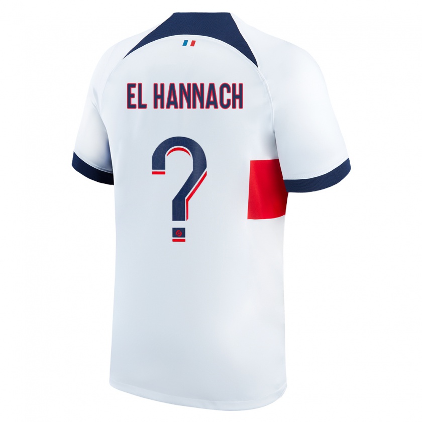 Kandiny Niño Camiseta Younes El Hannach #0 Blanco 2ª Equipación 2023/24 La Camisa Chile