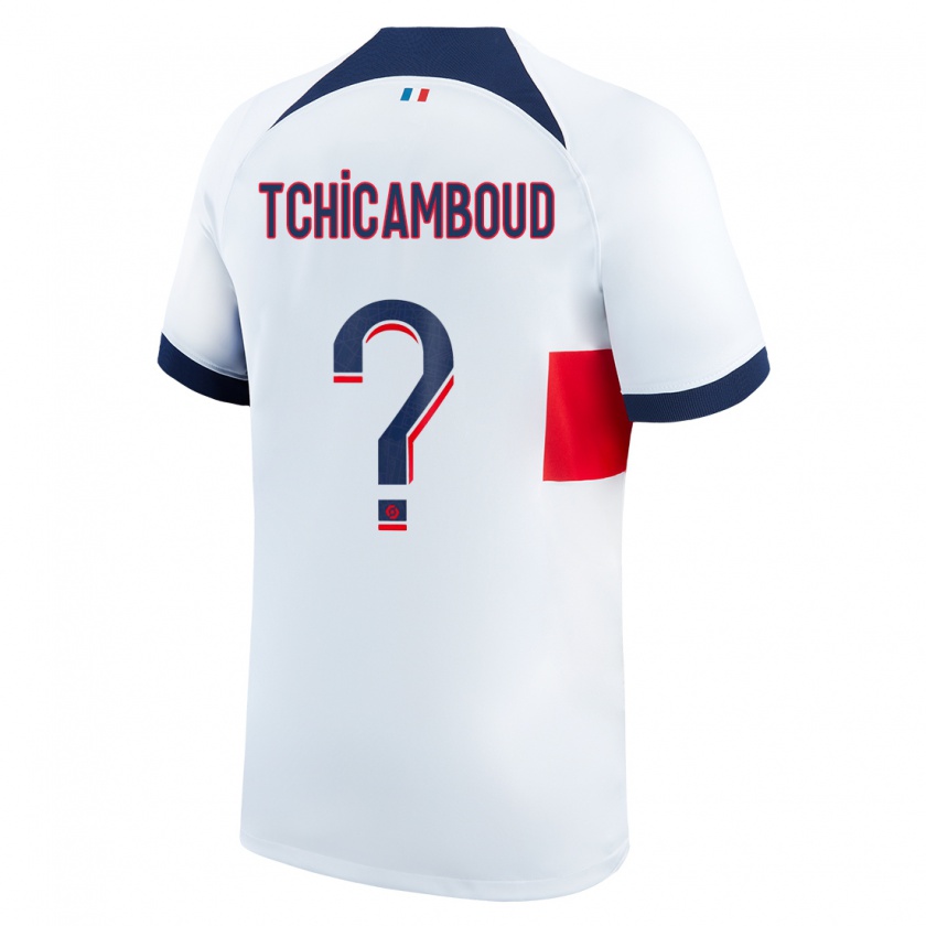 Kandiny Niño Camiseta Queyrell Tchicamboud #0 Blanco 2ª Equipación 2023/24 La Camisa Chile