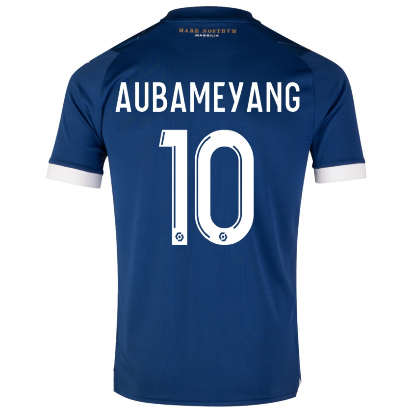 Kandiny Niño Camiseta Pierre-Emerick Aubameyang #10 Azul Oscuro 2ª Equipación 2023/24 La Camisa Chile
