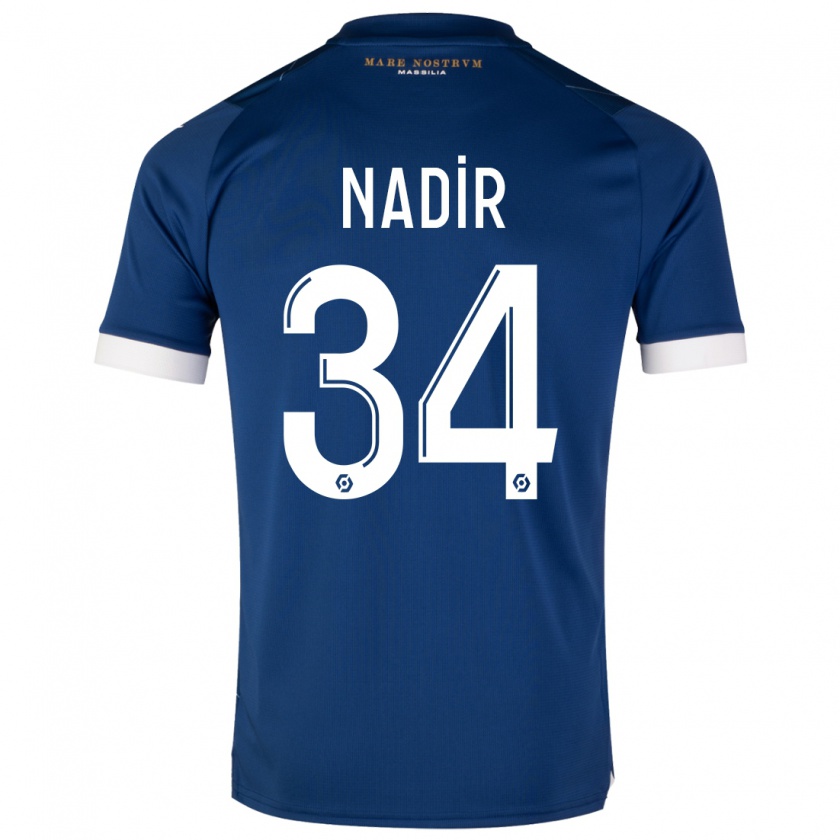 Kandiny Niño Camiseta Bilal Nadir #34 Azul Oscuro 2ª Equipación 2023/24 La Camisa Chile