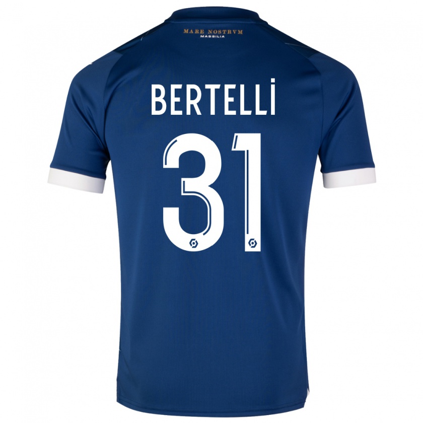 Kandiny Niño Camiseta Ugo Bertelli #31 Azul Oscuro 2ª Equipación 2023/24 La Camisa Chile