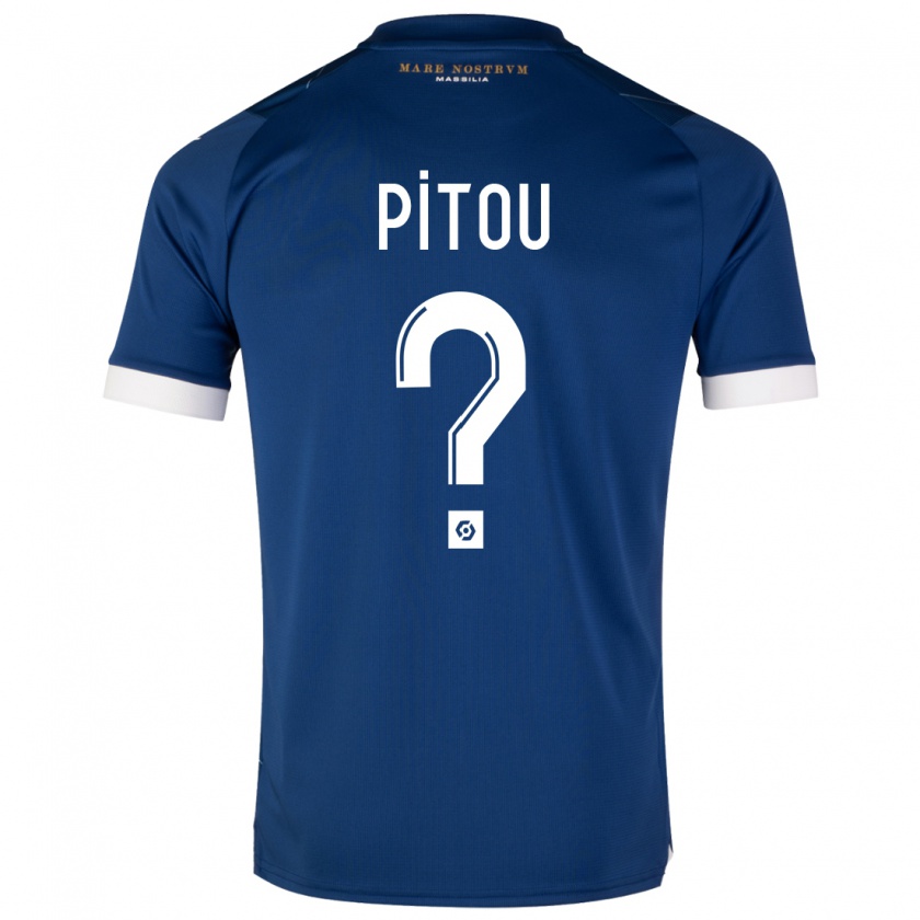 Kandiny Niño Camiseta Jonathan Pitou #0 Azul Oscuro 2ª Equipación 2023/24 La Camisa Chile