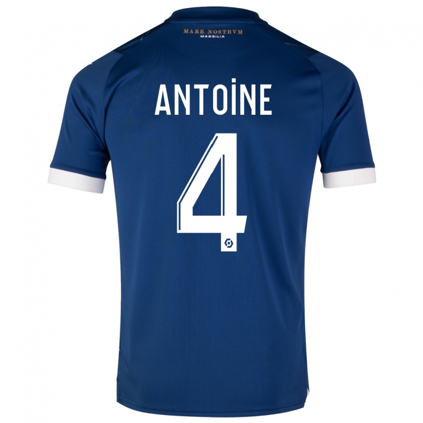Kandiny Niño Camiseta Maud Antoine #4 Azul Oscuro 2ª Equipación 2023/24 La Camisa Chile