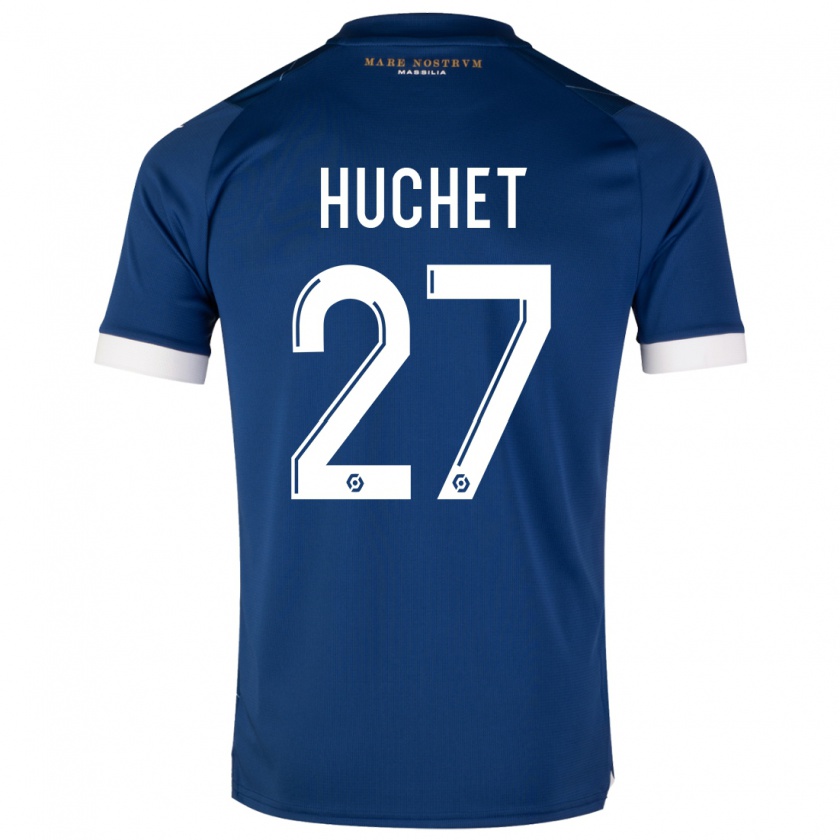 Kandiny Niño Camiseta Sarah Huchet #27 Azul Oscuro 2ª Equipación 2023/24 La Camisa Chile