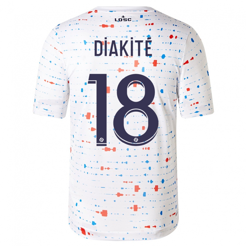 Kandiny Niño Camiseta Bafodé Diakité #18 Blanco 2ª Equipación 2023/24 La Camisa Chile
